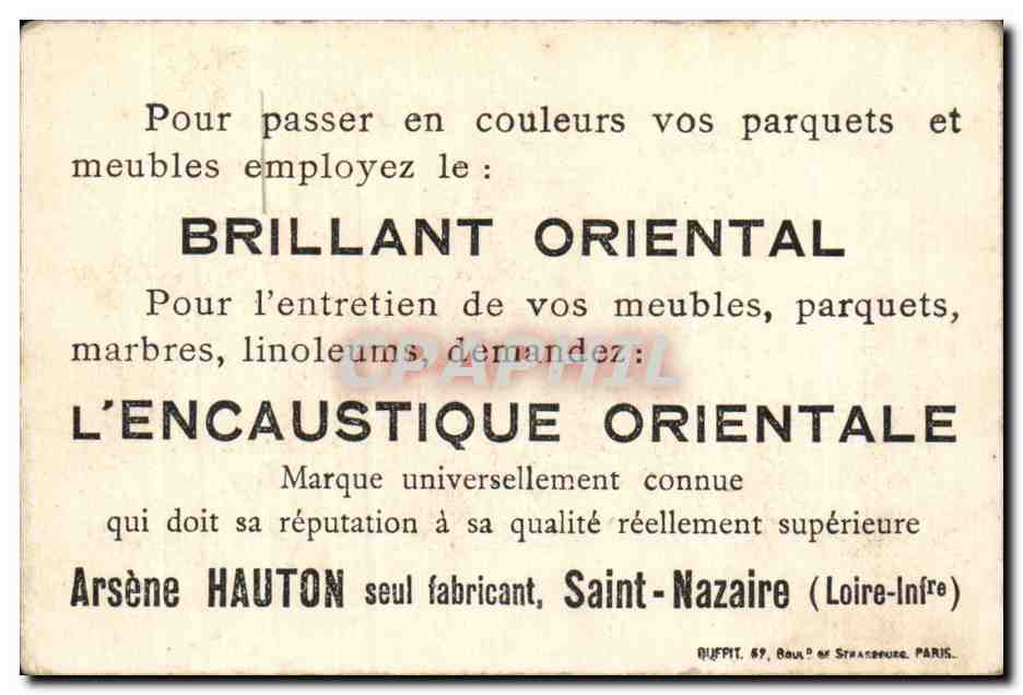 Carte de visite publicitaire Bateau L Epave Arsene Haton Saint Nazaire Peche  — Verso