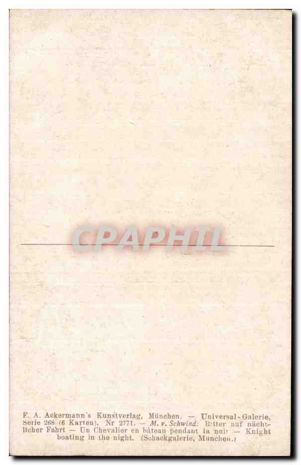 CPA Bateau F A Ackerman s Kunstverlag Munuhen — Back