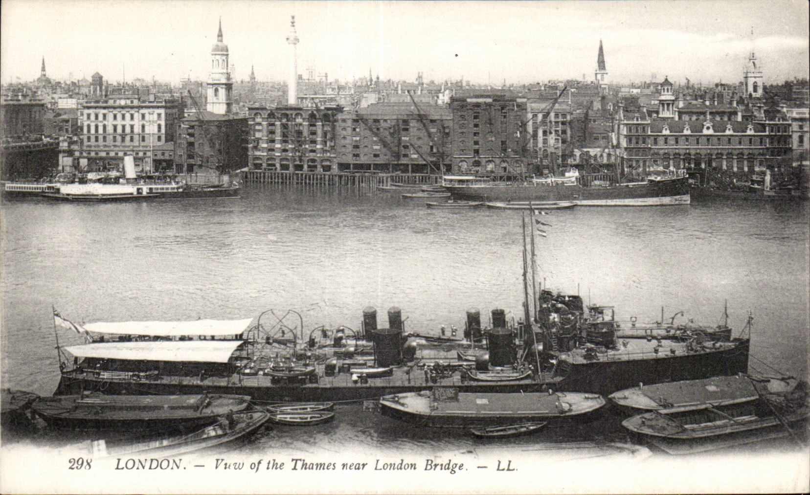 Londres — Vue du fleuve Thames près du pont de Londres — LL, n° 298