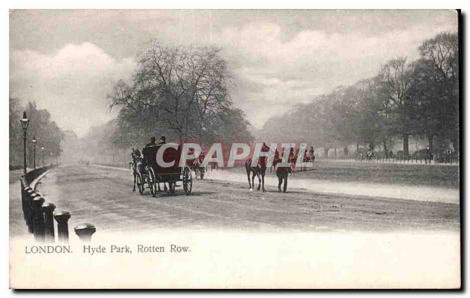 CPA London Hyde Park Rotten Row Cheval Horse 