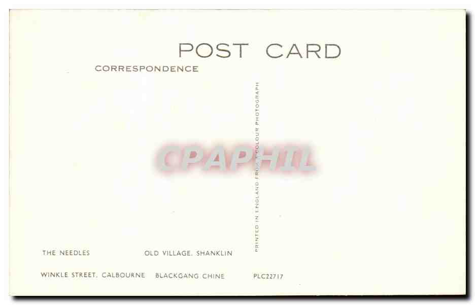 CPA Isle of Wight — Rückseite