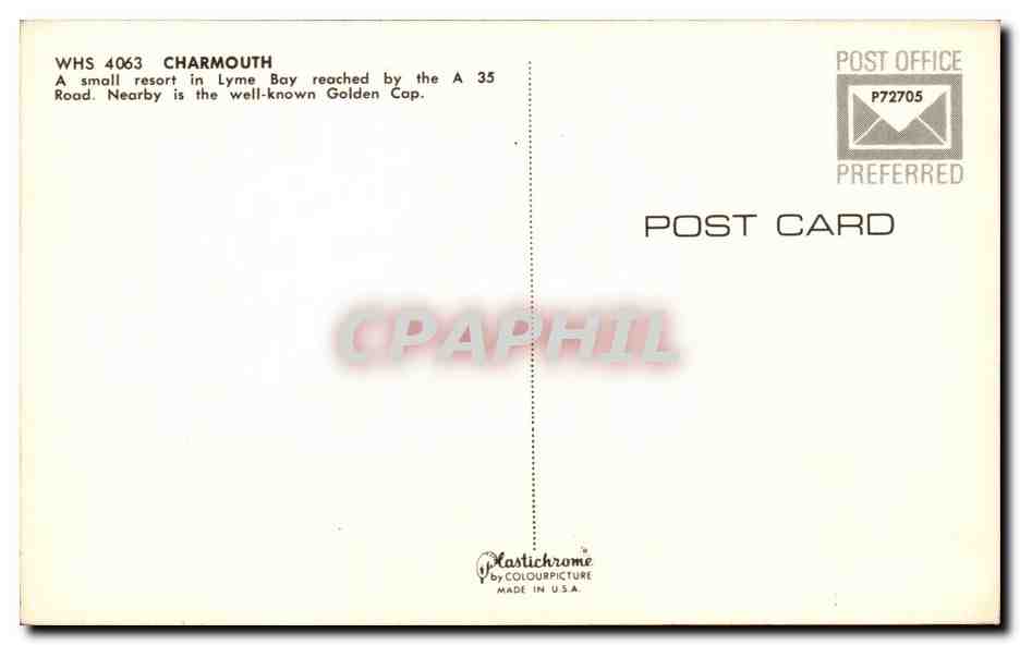 CPA Charmouth — Rückseite