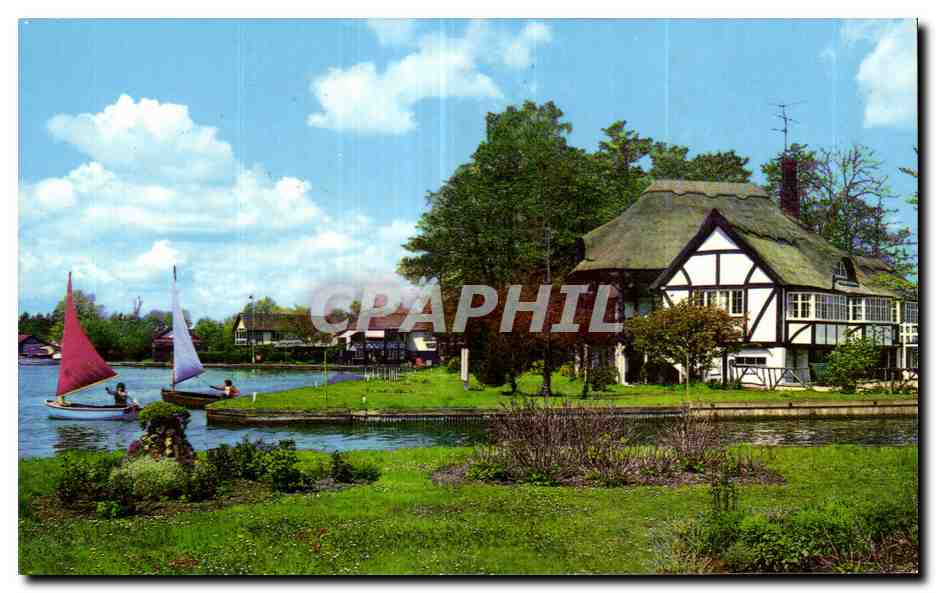 CPA The river bure at Wroxham Norfolk Broads
