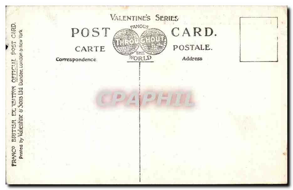 CPA Swan Boats Court of Honour British Exhibition London 1908 — Rückseite