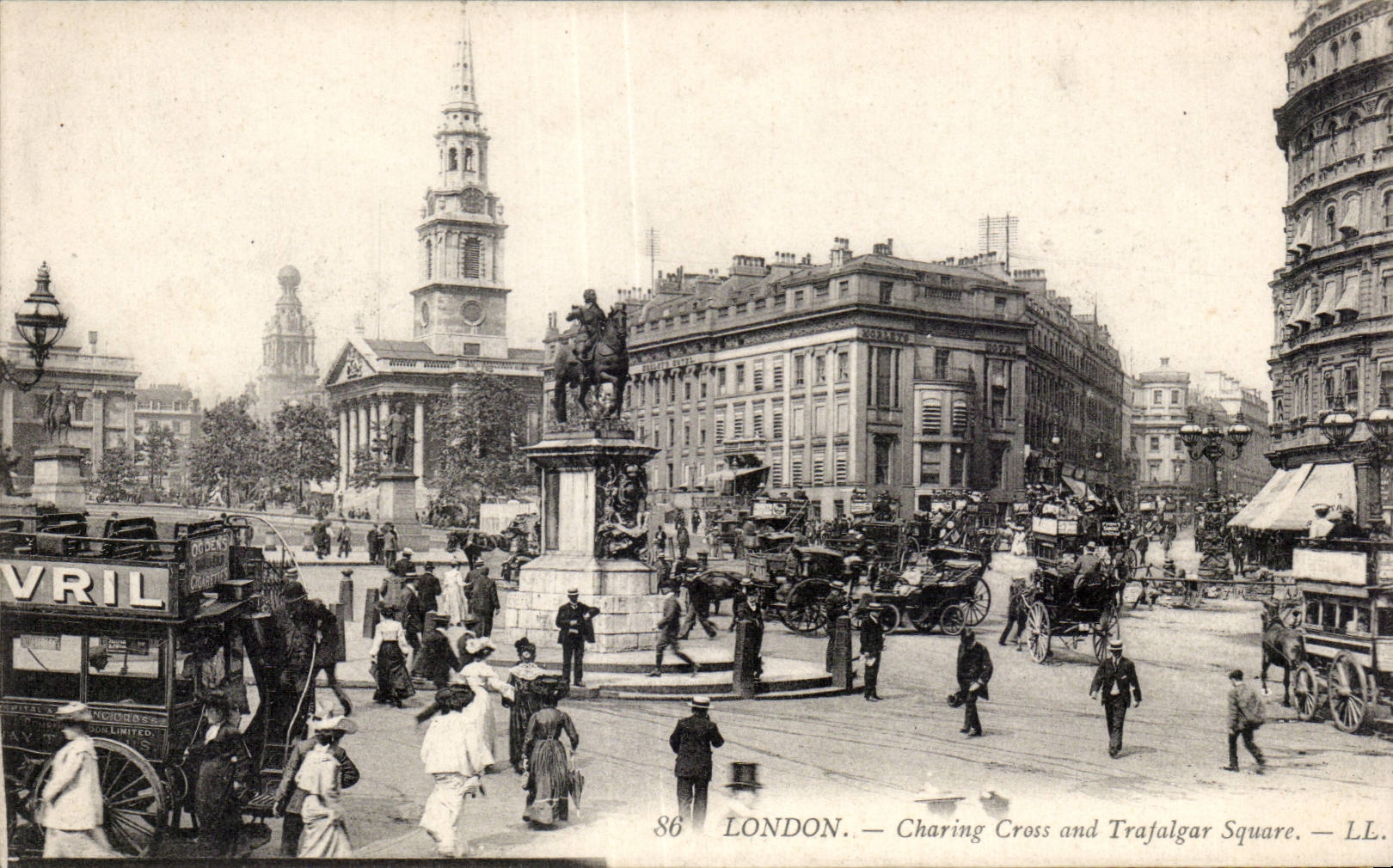CPA London Charing Cross and Trafglar Sqaure
