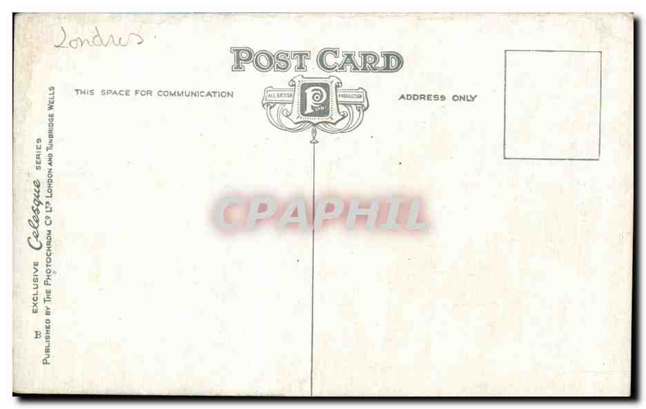 CPA London Westminster Abbey — Verso