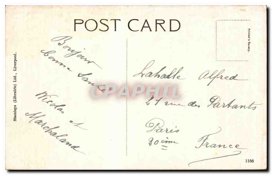 CPA Lime Street and ST George s Hall Liverpool — Rückseite