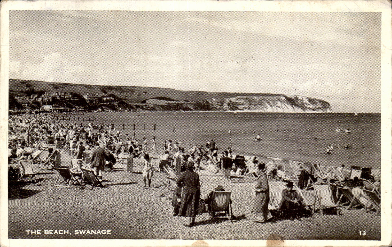 Vintage Postcard The Beach Swange
