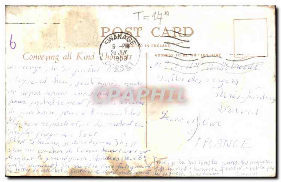 Vintage Postcard The Beach Swange — Back