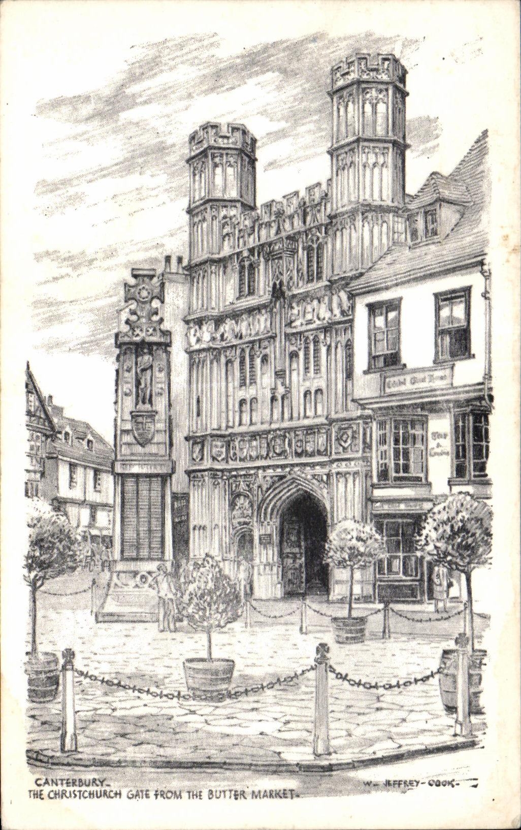 CPA CAnterbury Christchurch gate from the butter market 