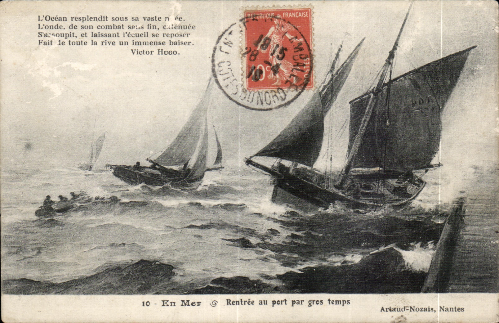 Rentrée au port par gros temps — Arlaud-Nozais, Nantes — série 10 En Mer