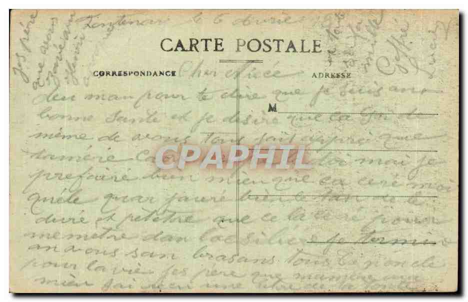 Souci Maternel — Sidonie et son chien — Lib. Jehly-Poupin, Mortagne — Verso