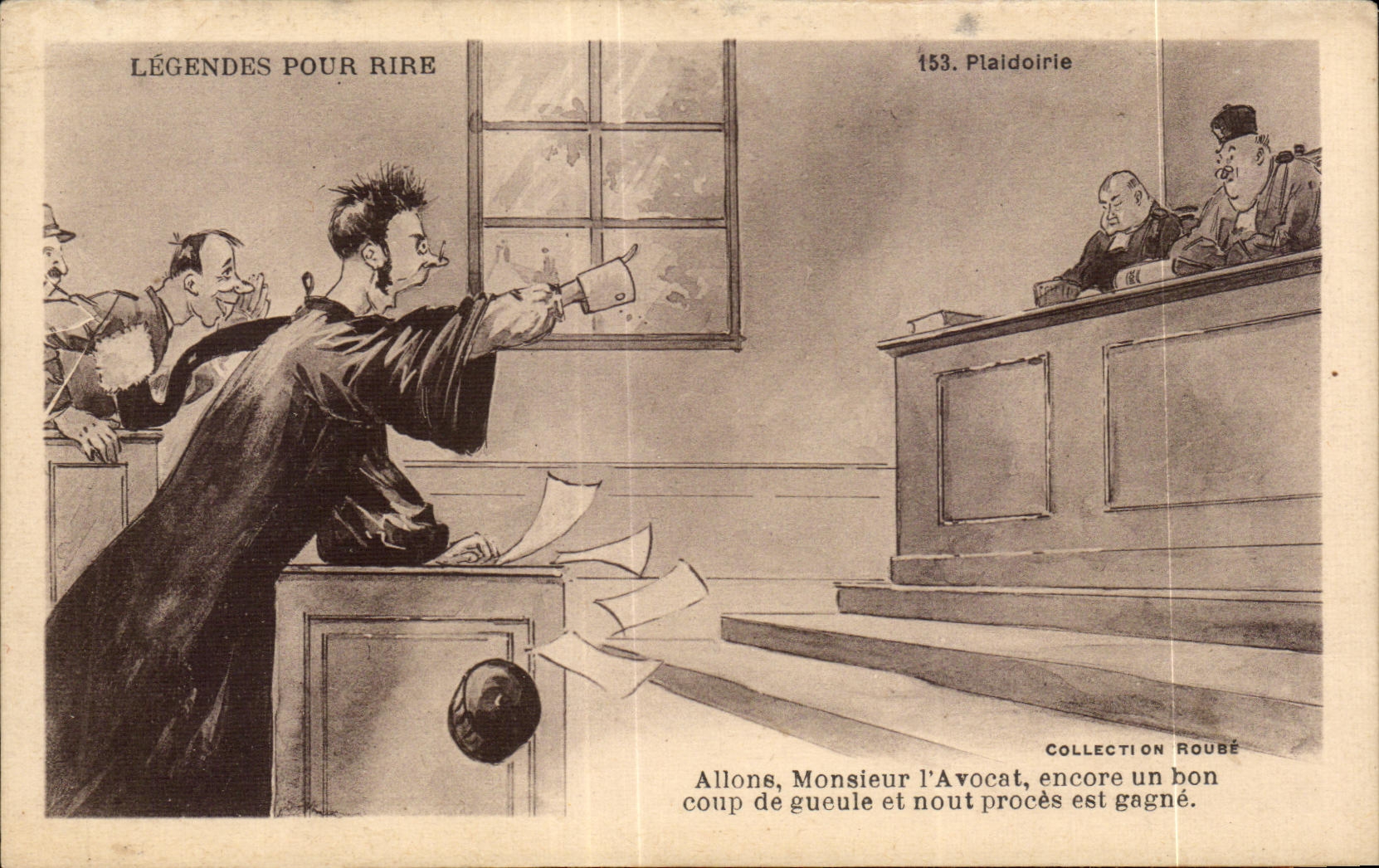 CPA Legendes Pour Rire Plaidoirie Avocat Juge Humour Illustrateur Roube 