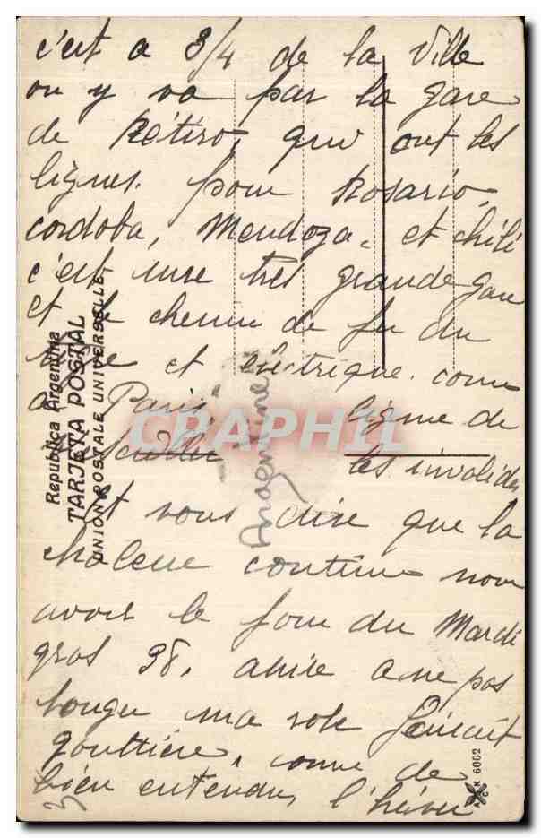 CPA Buenos Aires Faculted de Medicina Argentine Argentina — Rückseite