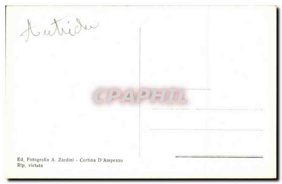 CPA Cortina da Miramonti Ed Fotografia A Zardini Cortina D ampezzo Rip vietata — Rückseite