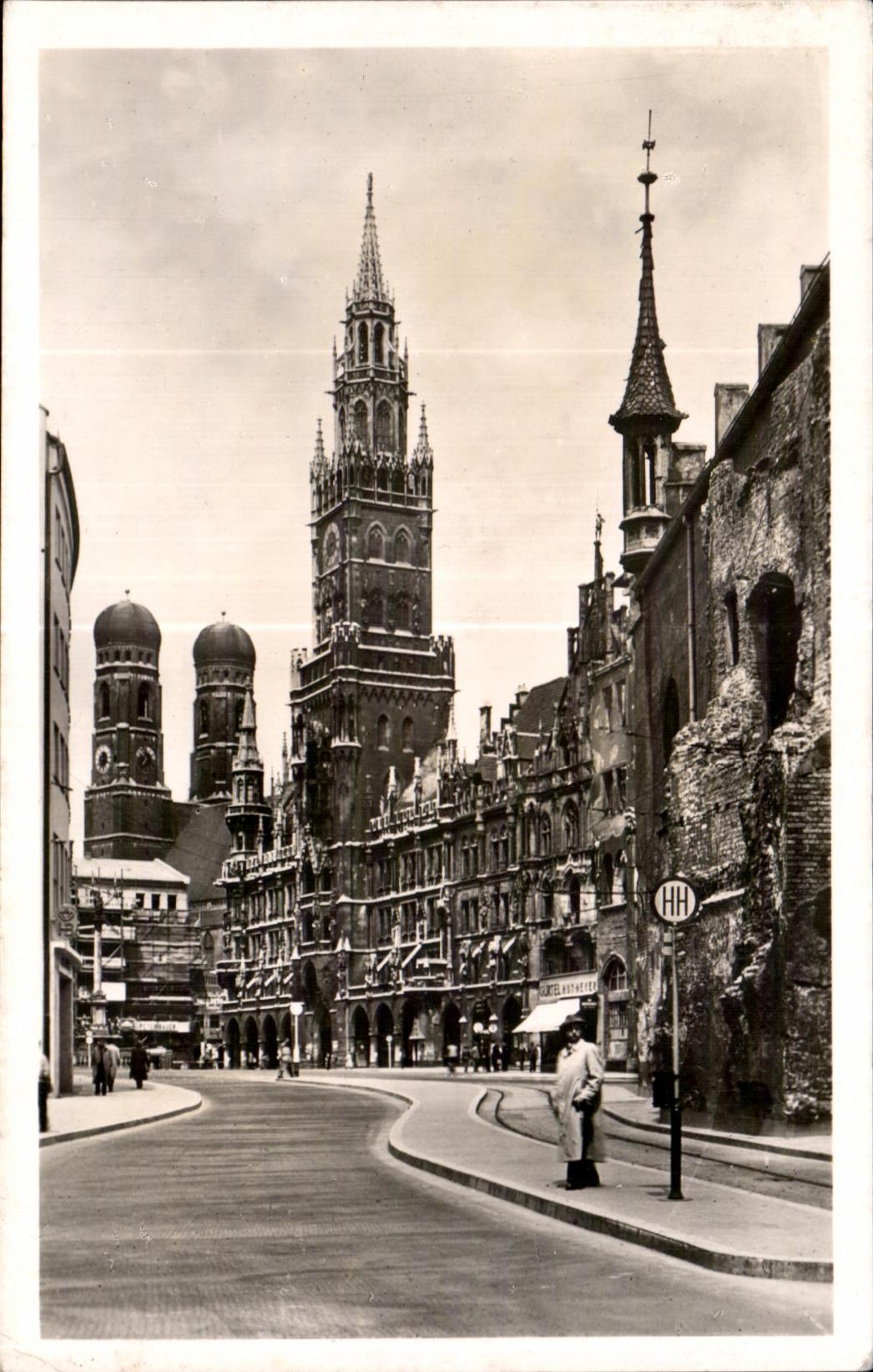 CPA Munchen Blick auf dem Maienplatz Rathus und Dom