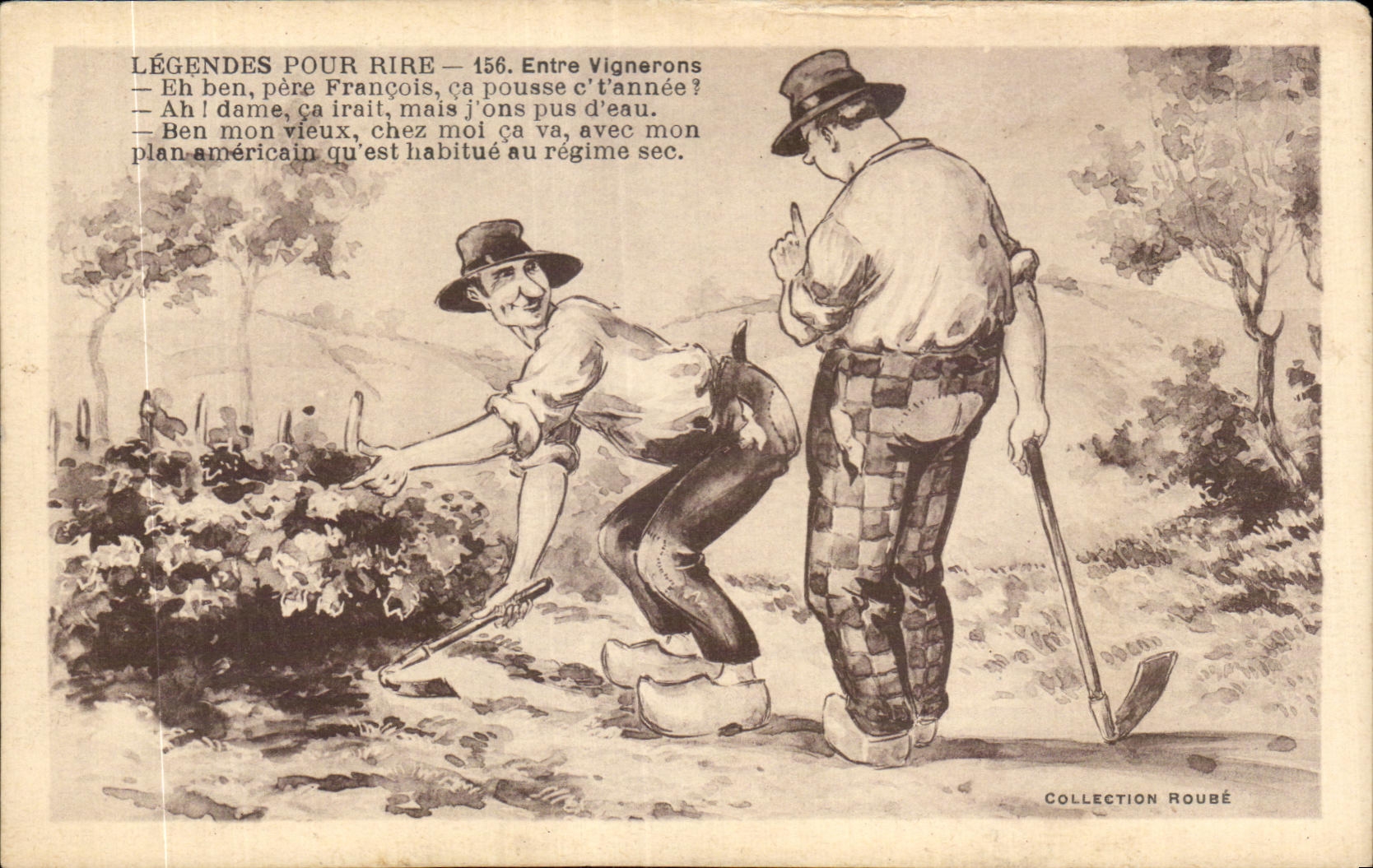 CPA Legendes Pour Rire Entre vignerons Illustrateur