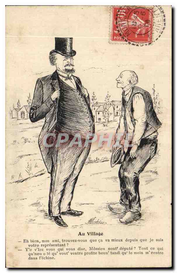 Au Village — caricature politique — éditeur Alcide, n° 104