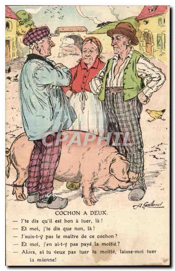 Cochon à deux — A. Gaillard — éditeur non visible