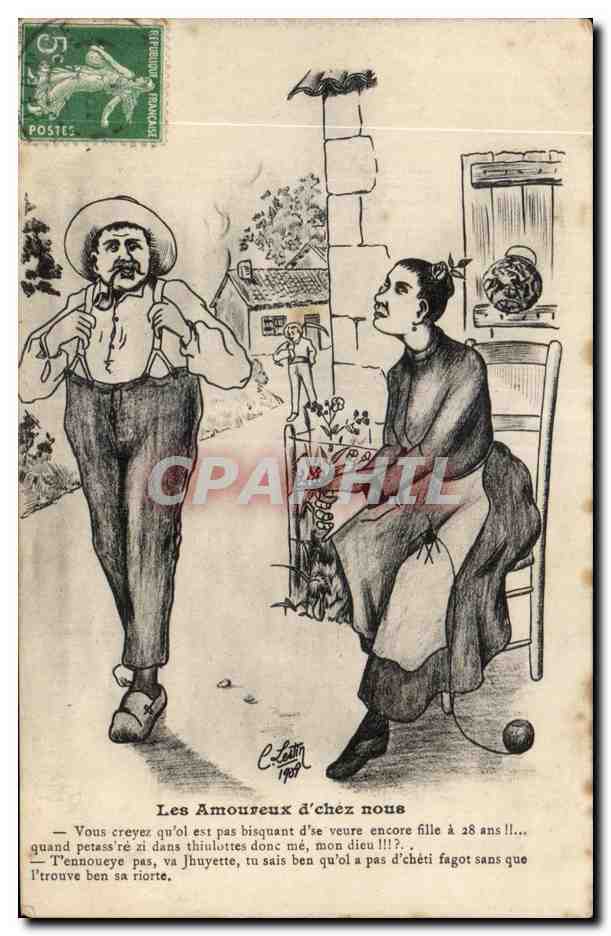 Les Amoureux d'chez nous — caricature de C. Lattin — éditée vers 1907