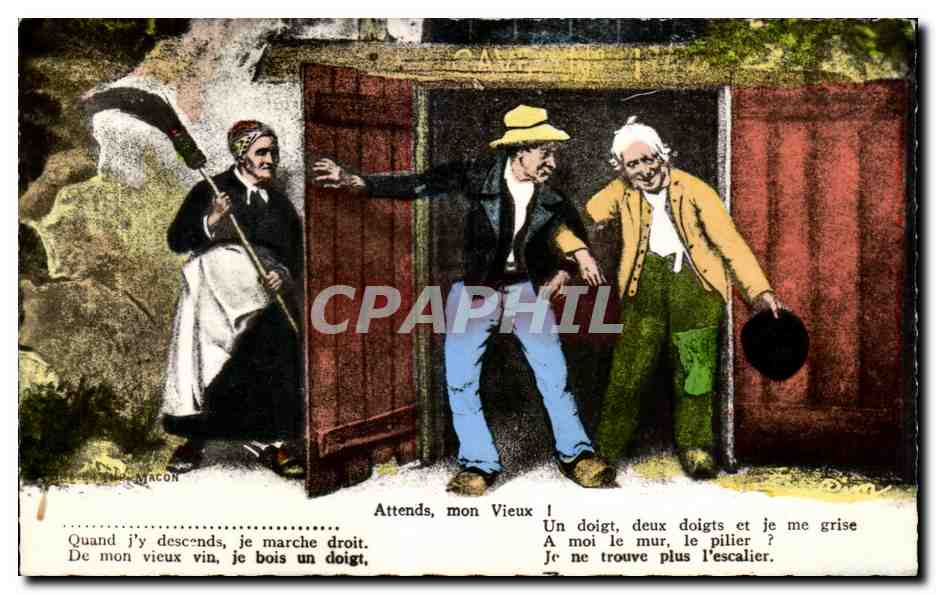 CPA Attends mon Vieux Folklore Costume