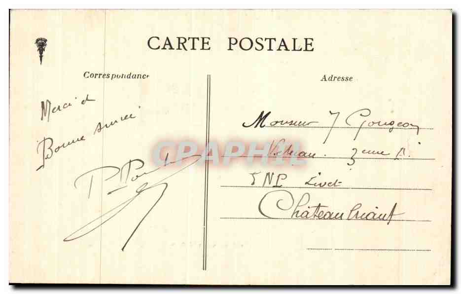 Antike Ansichtskarte — Der Landmann und der Bahnhofsvorsteher — Verlag: Arnaud-Néaûs, Nantes — Rückseite