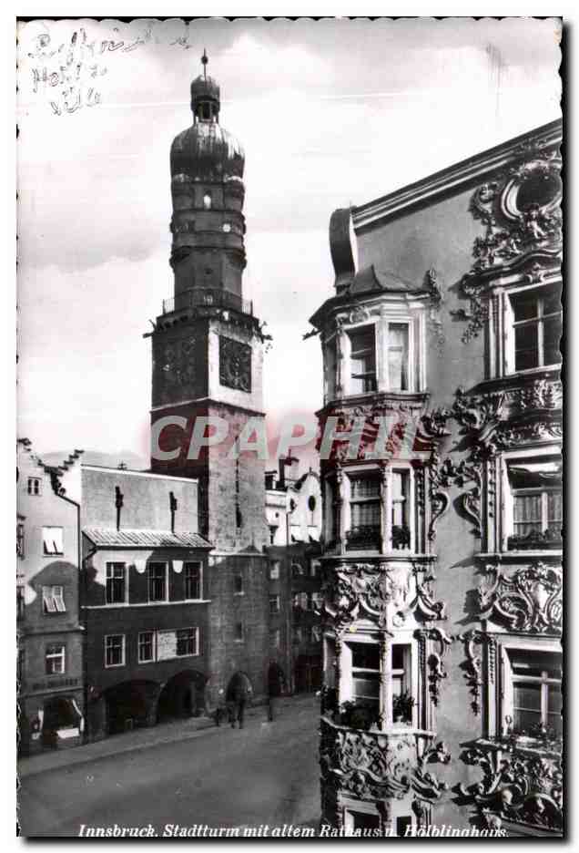 Innsbruck. Stadtturm mit altem Rathaus u. Hölblinghaus — Echle Photographie