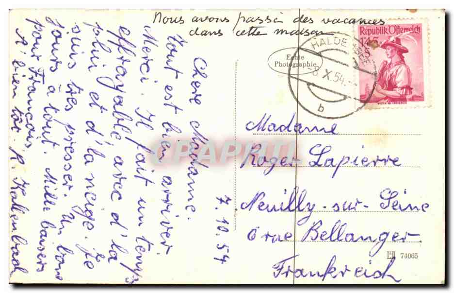 CPA Ferienheim Haus Melders Haldenser i Tirol — Rückseite