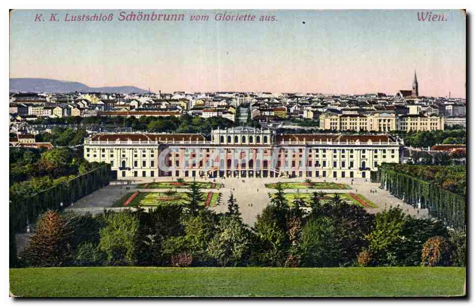 CPA k k Lustschlob Schonbrunn vom Gloriette aus Wien 
