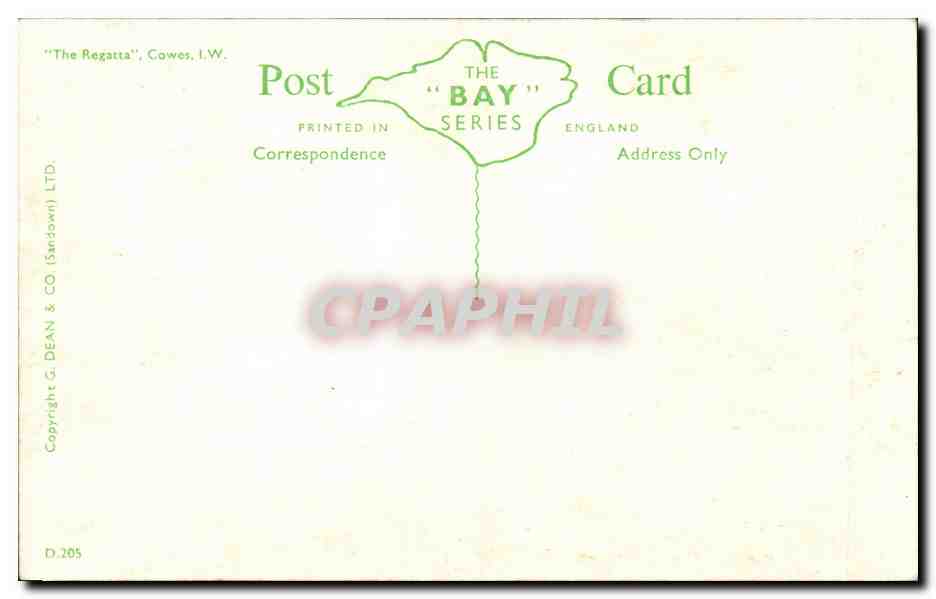 CPA The Regatta Cowes Isle of Wight  — Verso