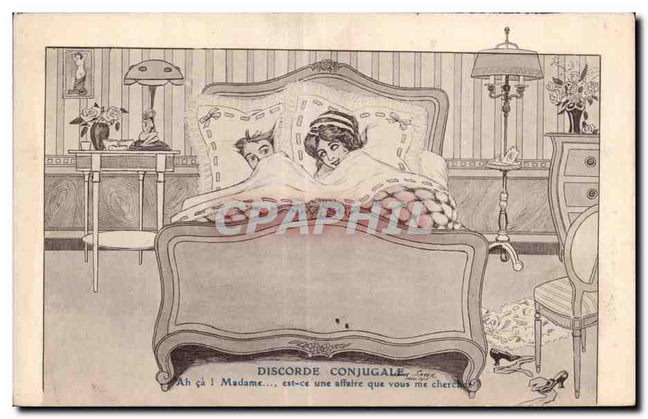 CPA Discorde Conjugale Humour Illustrateur 