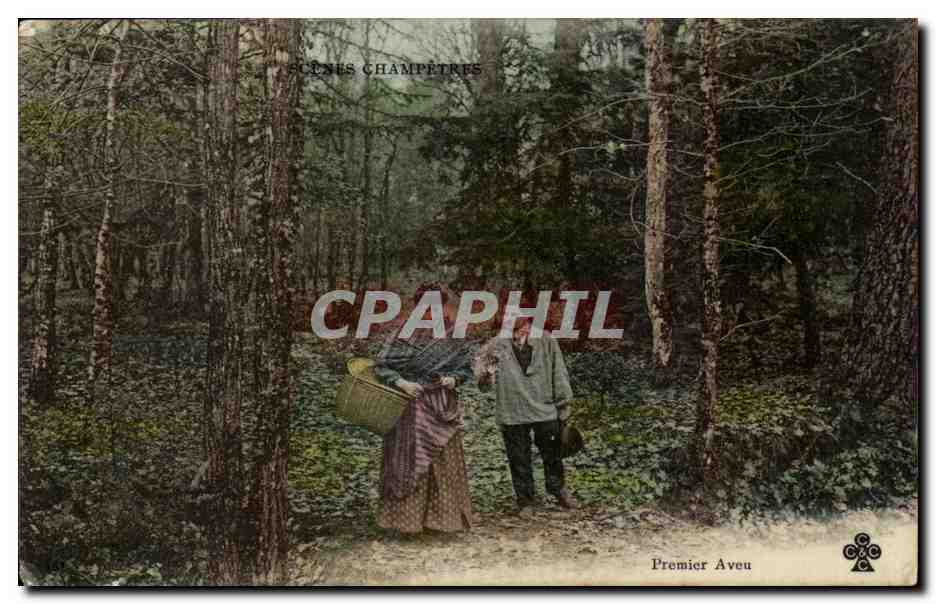 CPA Scenes Champetres Premier Aveu Folklore Costume