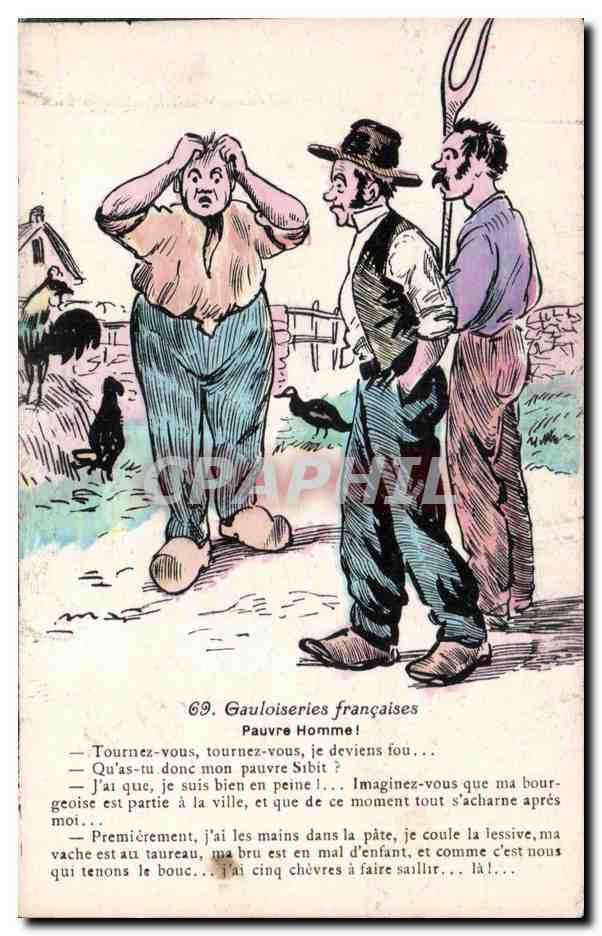 CPA Gauloiseries Francaises Pauvre Homme Folklore Costume Illustrateur