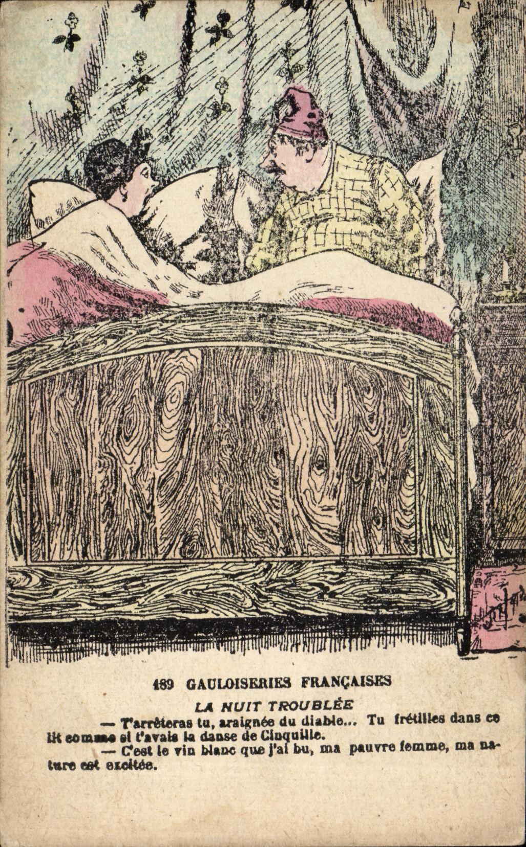 CPA Gauloiseries Francaises La Nuit Troublee Folklore Costume Illustrateur