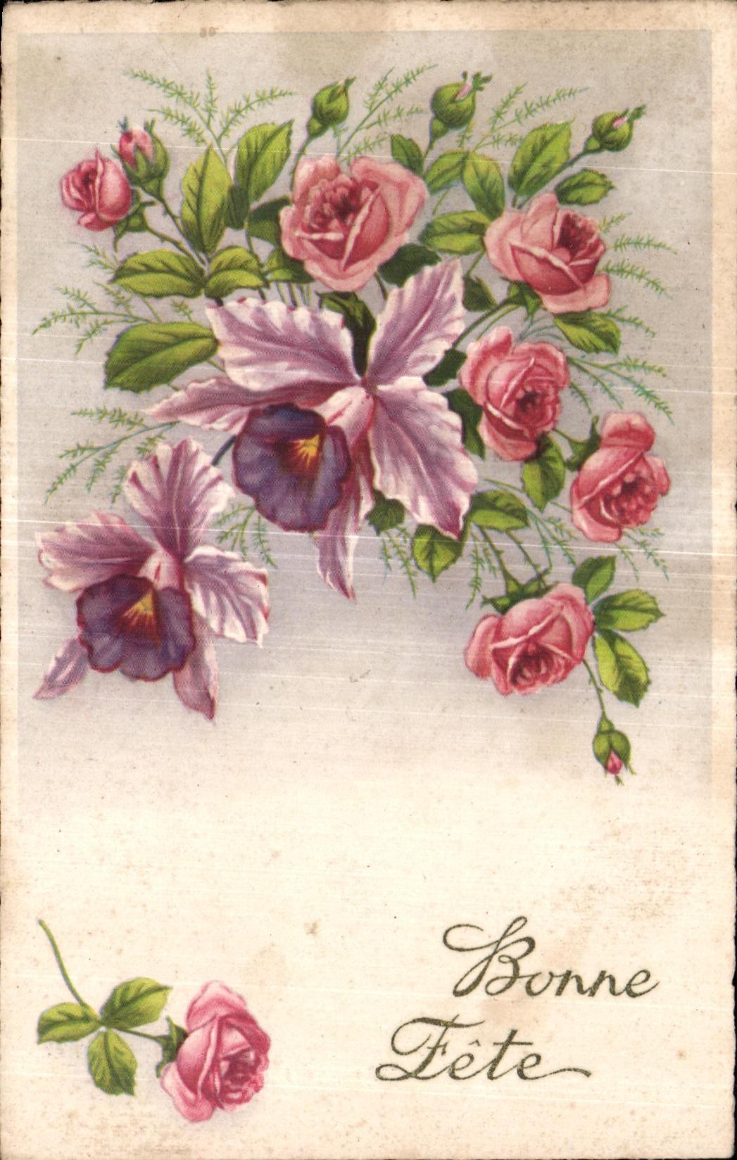 CPA Fantaisie Fleurs Bonne Fete