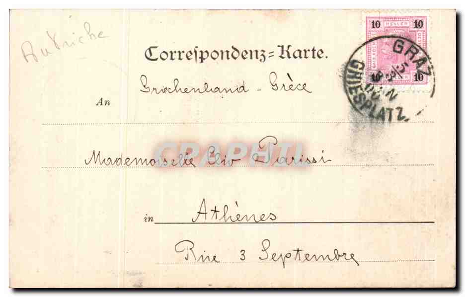 CPA Graz panorama von der Hilmwarte — Rückseite