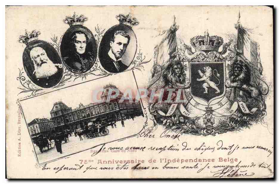 CPA Brussels Anniversaire de I Independance Belge Lion 