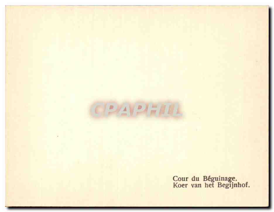 CPA Bruges Cour Du Beguinage Koer Van het Gegijnhof — Rückseite