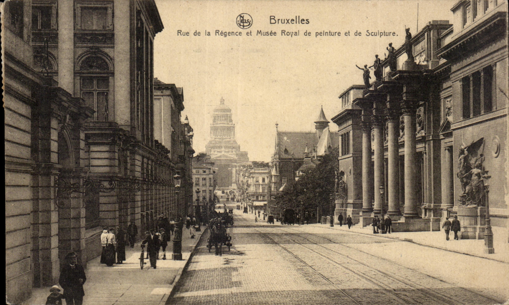 CPA Bruxelles Rue de la Regence et musee Royal de pienture et de Sculpture
