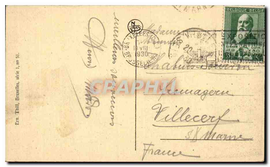 CPA Bruxelles Rue de la Regence et musee Royal de pienture et de Sculpture — Verso