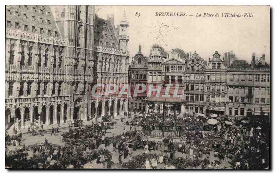 CPA Bruxelles La Place de I Hotel de Ville