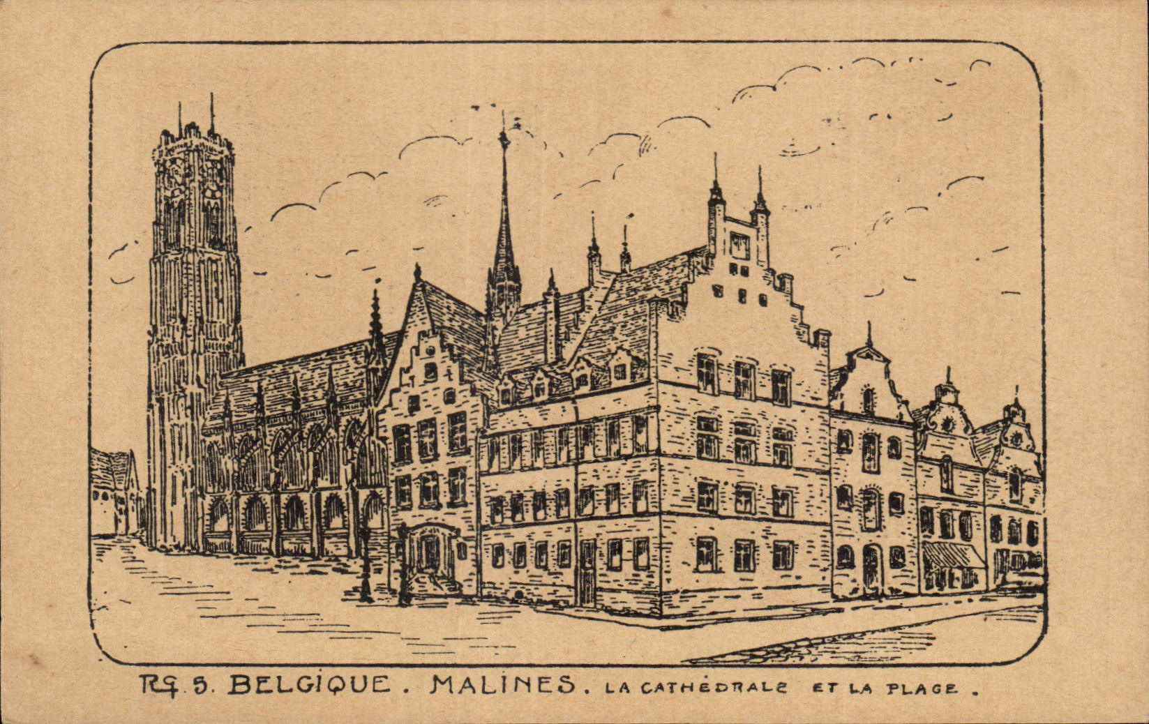 CPA Belgique Malines La Cathedrale Et la Place