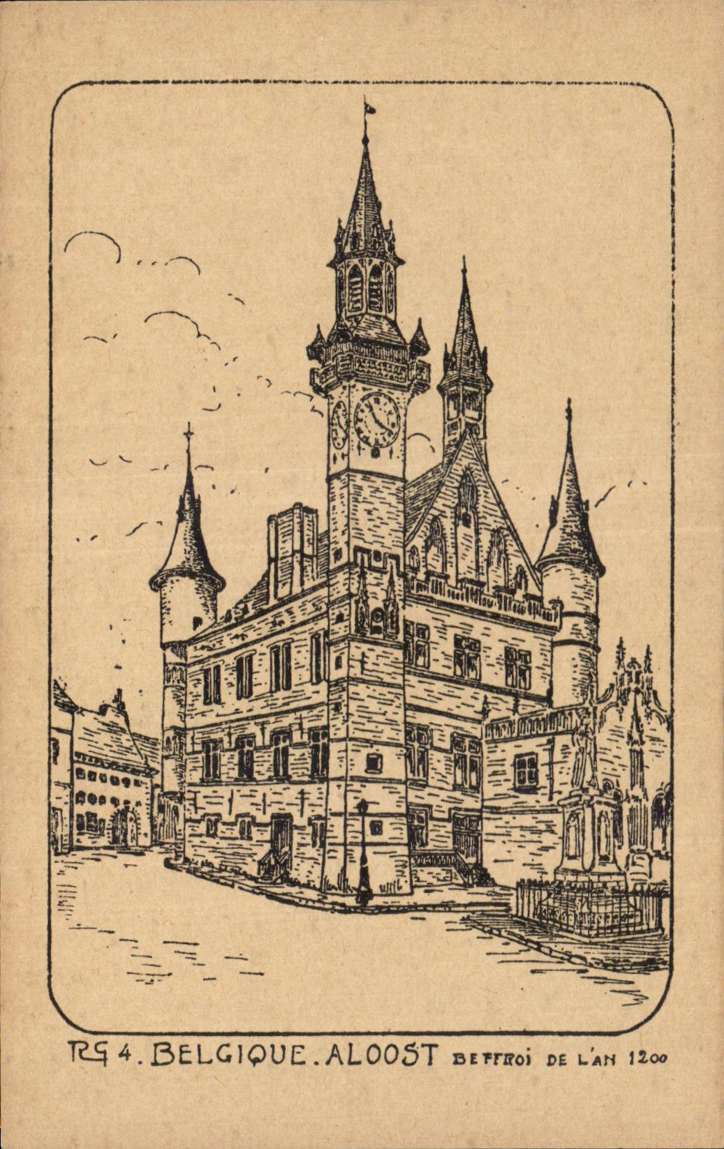 CPA Belgique Aloost Beffroi De L an 1200