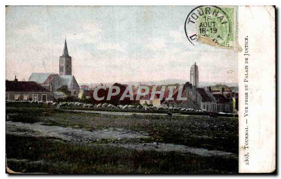 CPA Tournai Vue Prise Du Palais De Justice