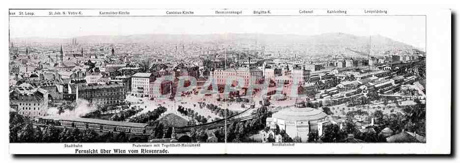 Vue panoramique de Vienne depuis le Riesenrad — éditeur CPAPHIL, n° de série non visible