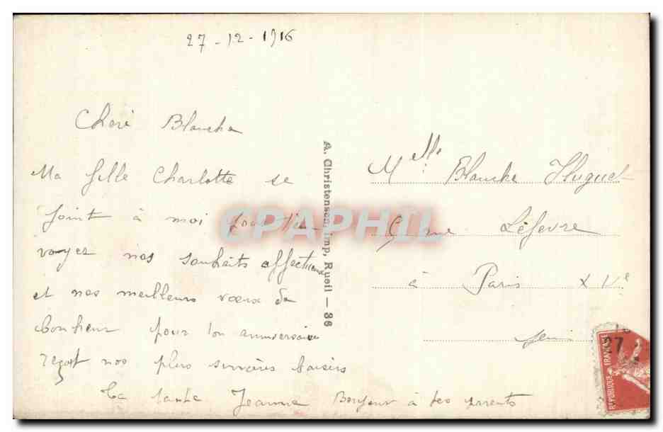 CPA Fantaisie Fleurs Anniversaire — Rückseite