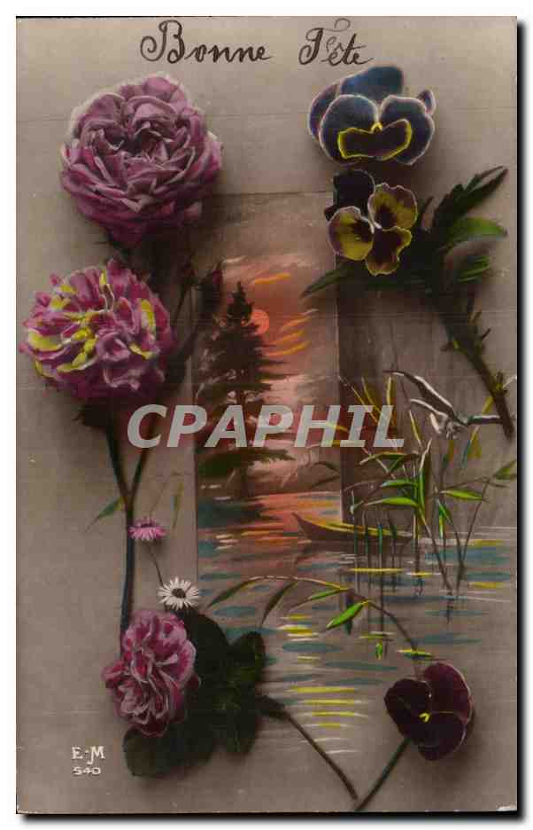 CPA Fantaisie Fleurs Bonne fete