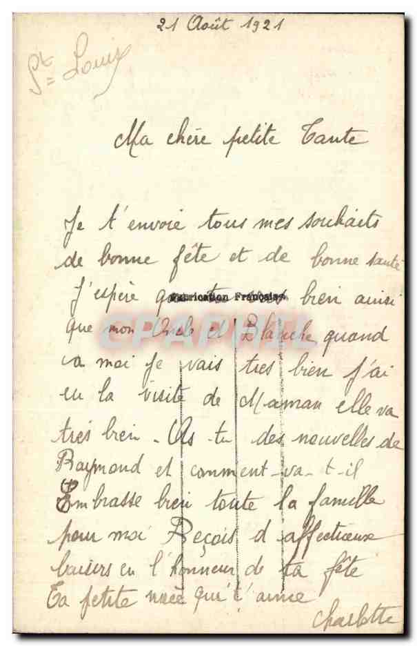 CPA Fantaisie Fleurs Bonne fete — Verso