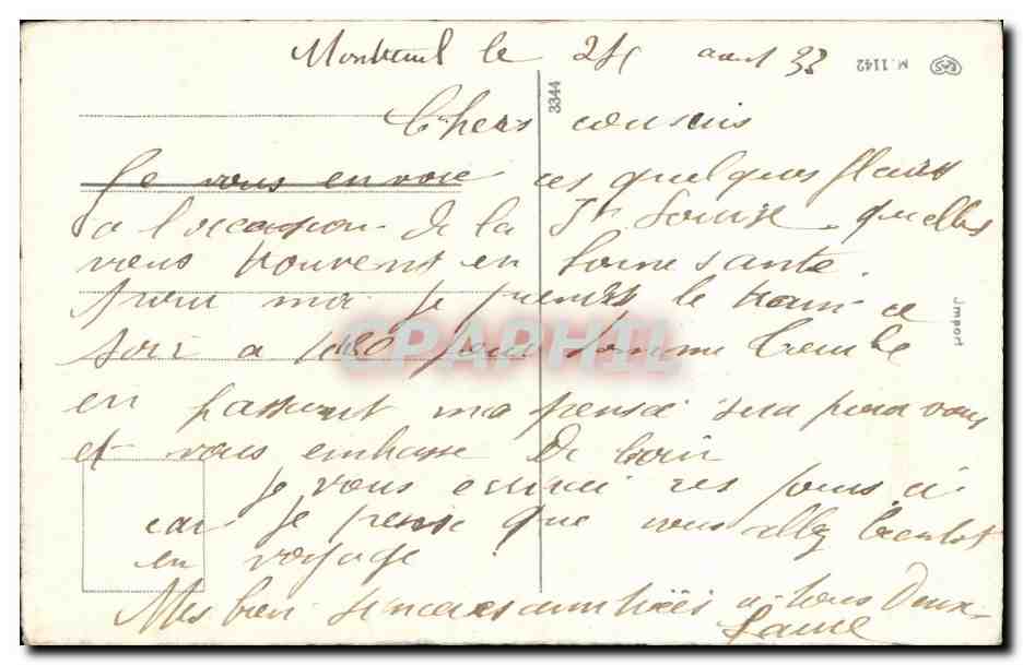 CPA Fantaisie Fleurs  — Verso