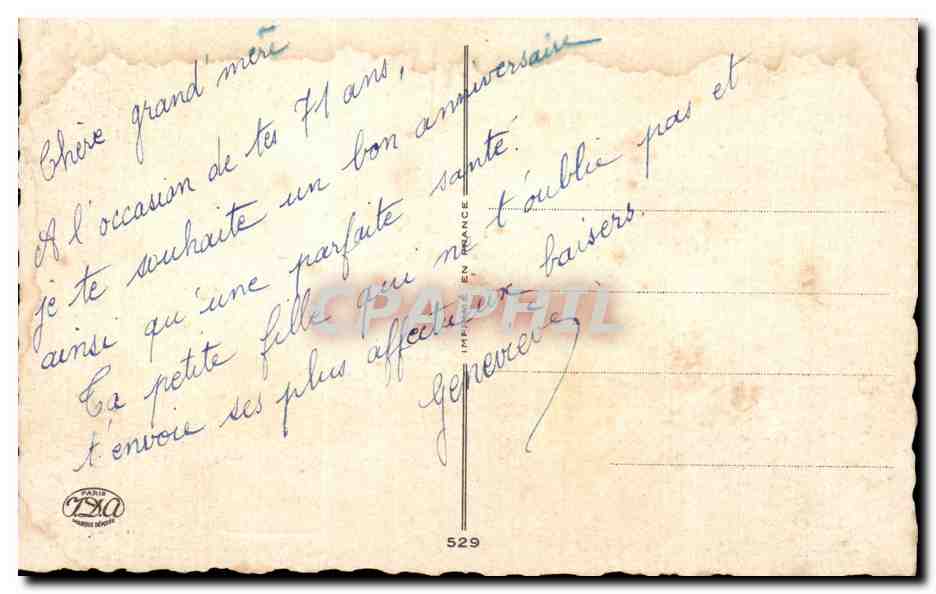 CPA Fantaisie Fleurs Anniversaire — Rückseite
